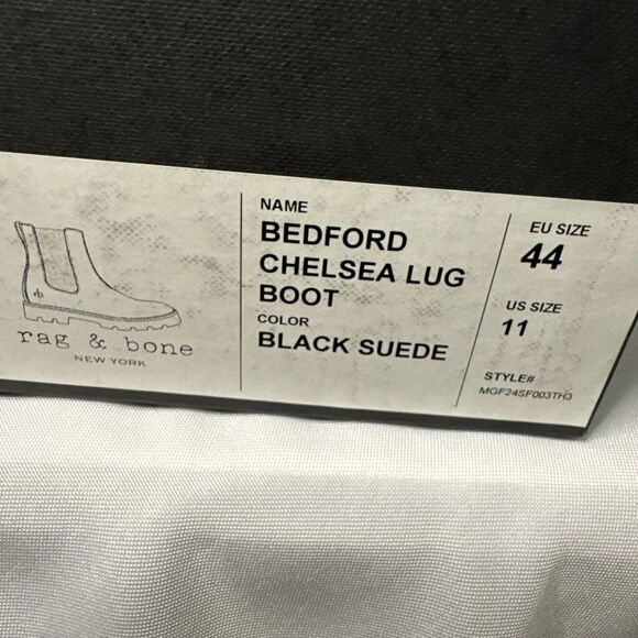 NIB Rag and Bone Bedford Chelsea Boot - Black Suede Size US11 EU44 #1140 - Picture 3 of 14